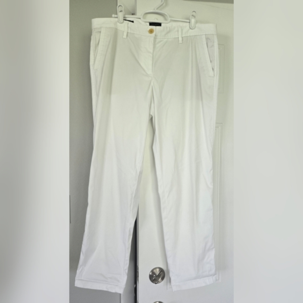 Talbots White Relaxed Chino Pants